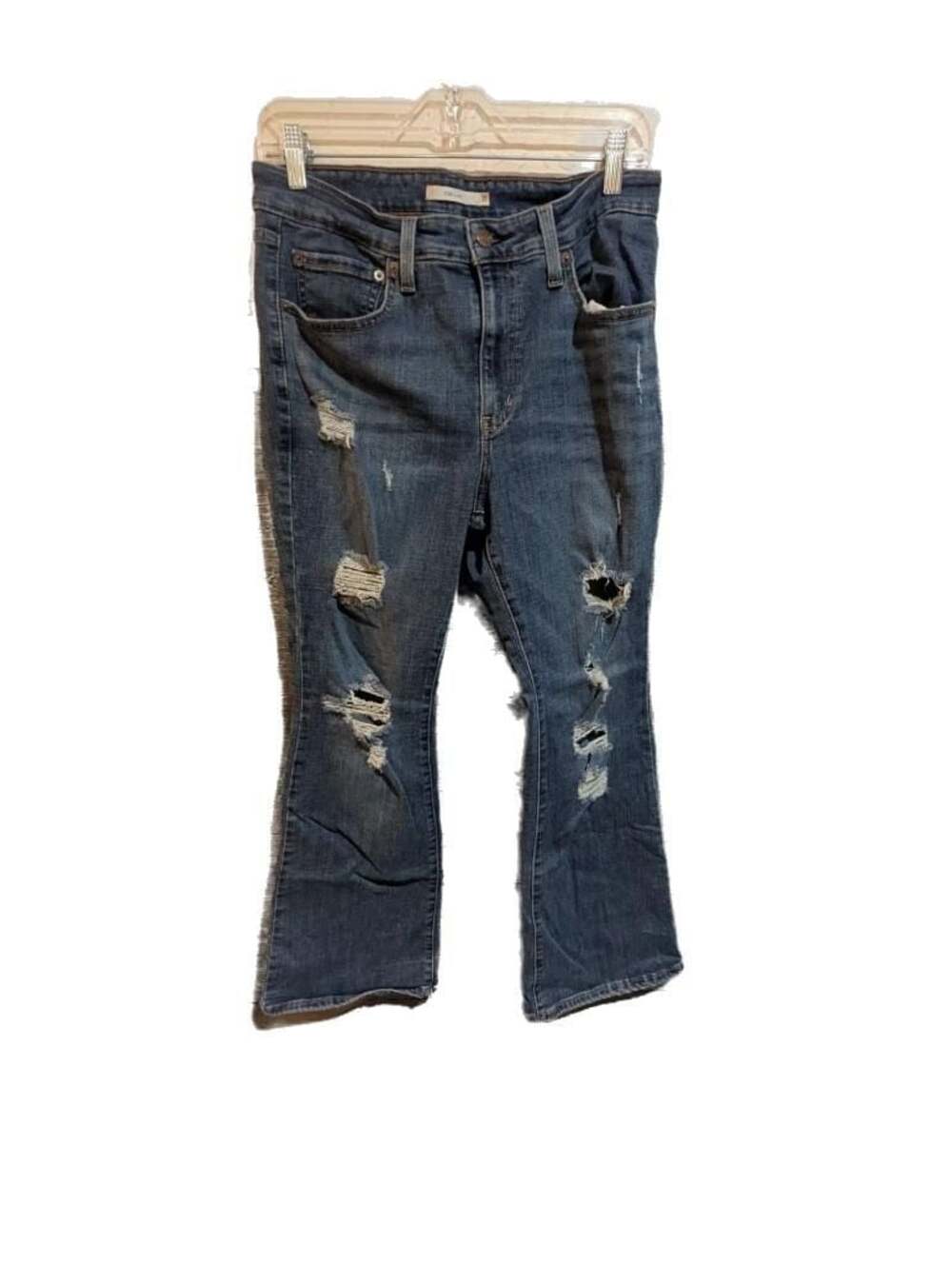 Levi's 726 High Rise Flare Distressed Jeans Size 31x30